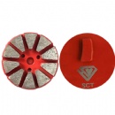 3'' 10S Concrete Floor Diamond Grinding Pucks W/ Klindex Quick Lock Backing