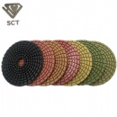 Marble Granite Wet Use 100mm Spiral Colorful Diamond Polishing Pads