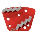 Segmentos de doble zigzag Diamatic Blastrac para pulido de suelos trapezoidales